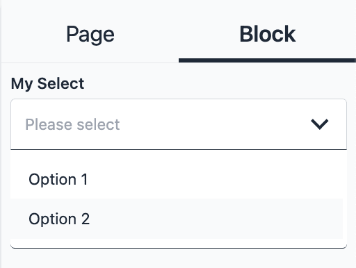 Select field settings