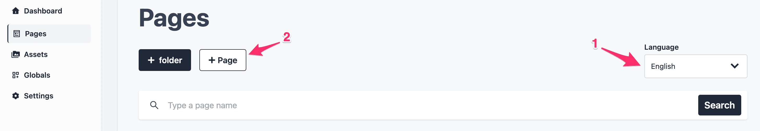 create page in a specific locale