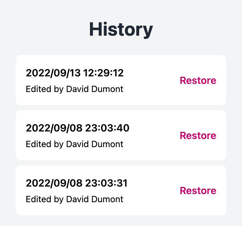 load previous version