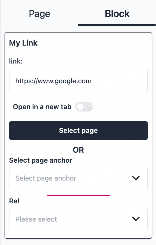 Link Field setting