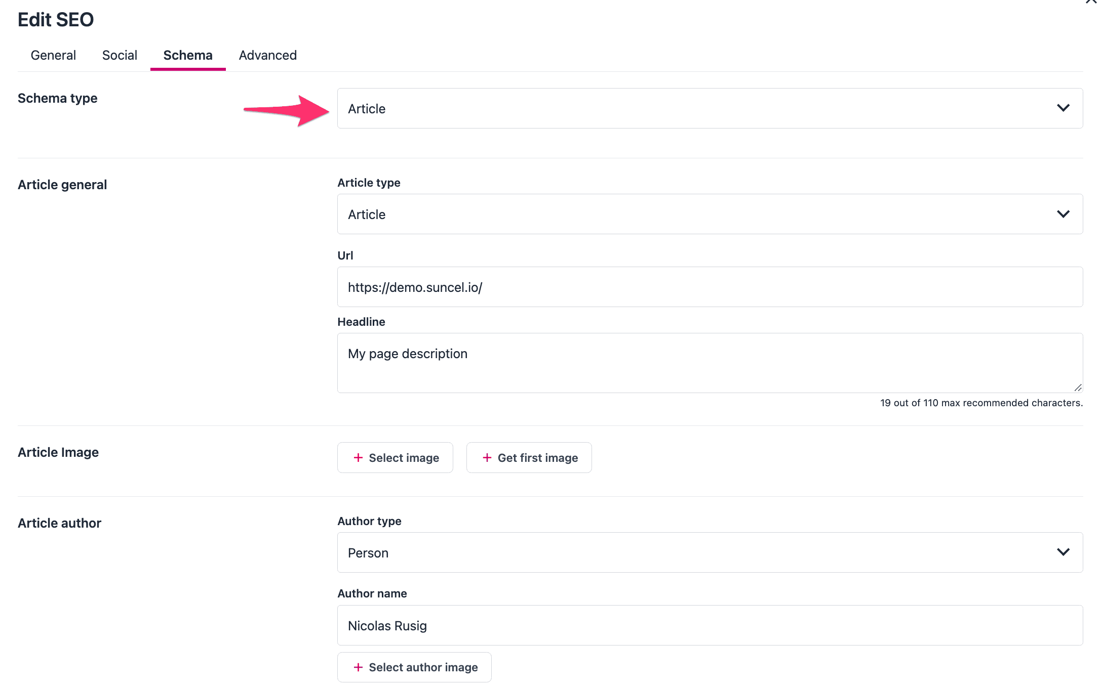 seo schema article