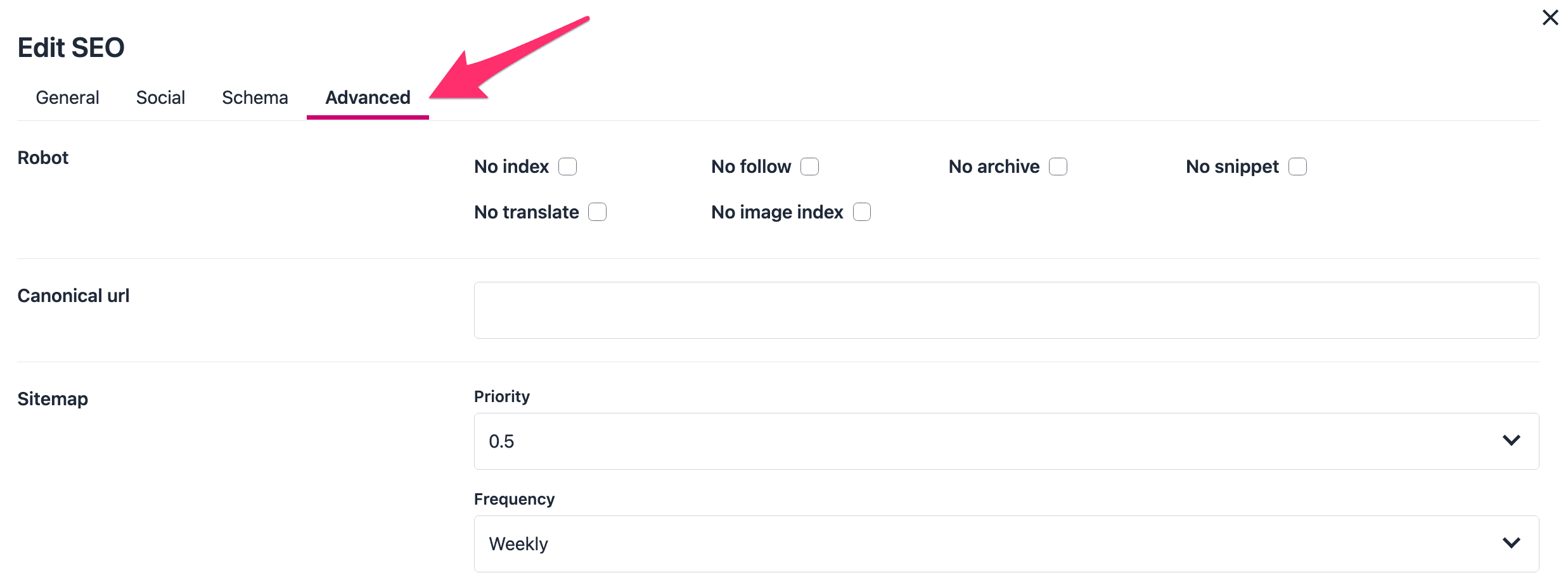 advanced features access seo